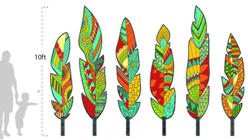 Mosaic Feather Sculpture Installation – Part 1 of 5