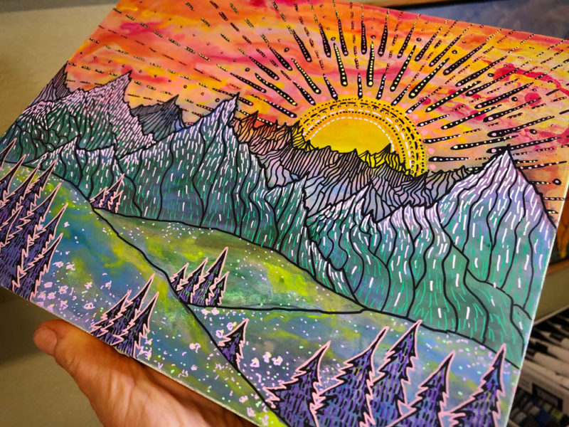 Beaming Mountain Sunset IV