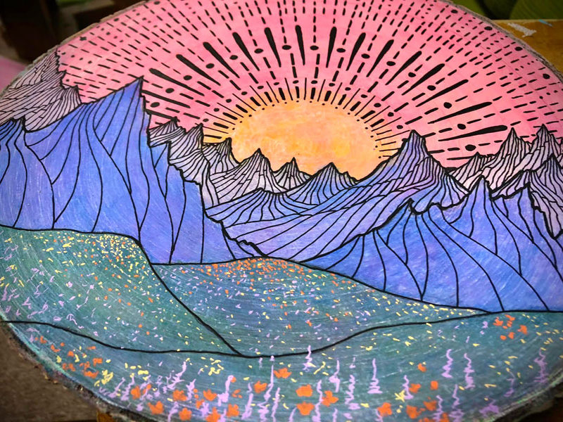 Beaming Mountain Sunset VII