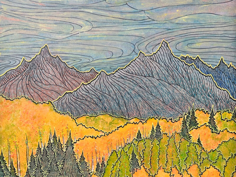 Swirly Autumn Mountain Storm